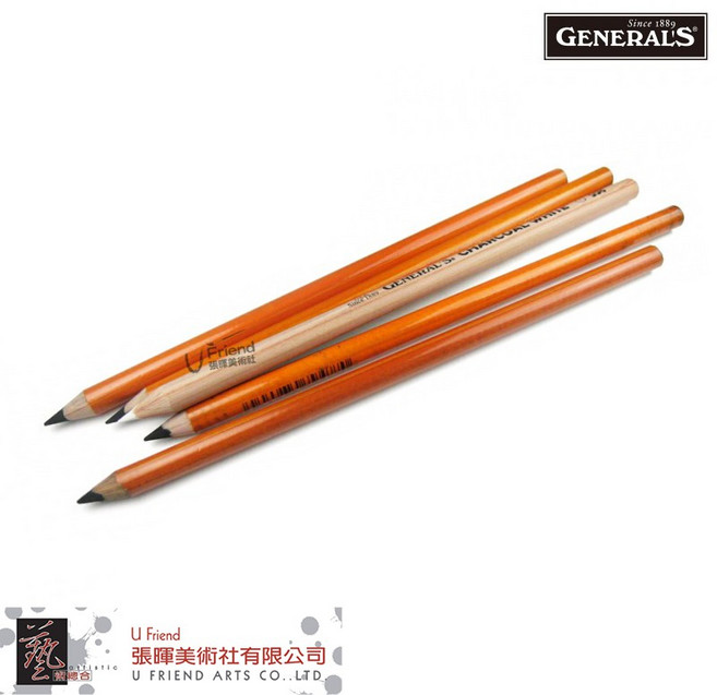 GENERAL'S 將軍牌原木炭精筆 557/558單售, 1個, 白色