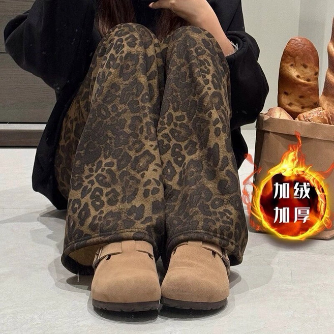 加絨加厚羊羔絨格子褲 內加絨保暖發熱褲