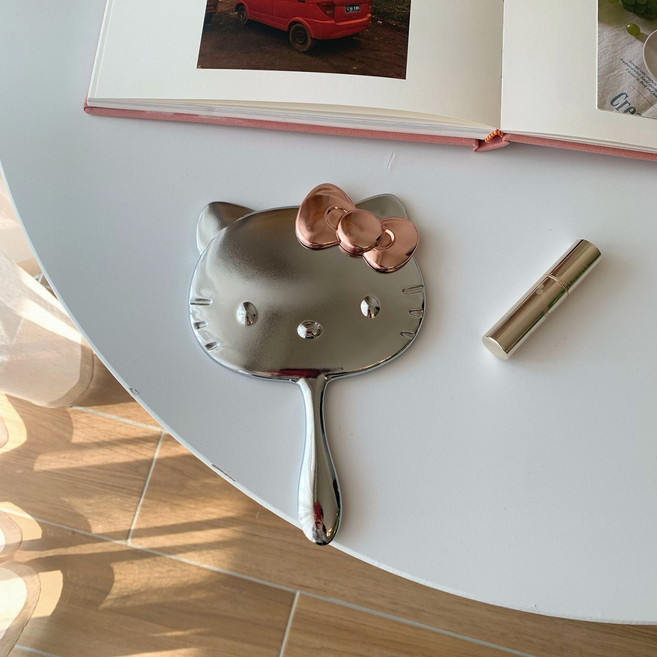 헬로키티 손거울 화장대거울, 1개, 실버