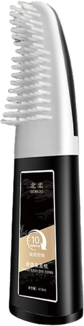 1+1 두피에 묻지 않고 한 번에 검게 변하는 염색 빗 식물성 포뮬러 염색약 염색빗질 투인원 염색 빗 일체형 번에 검게 변하는 염색 빗, [1+1] 체스트넛 브라운*2, 410ml