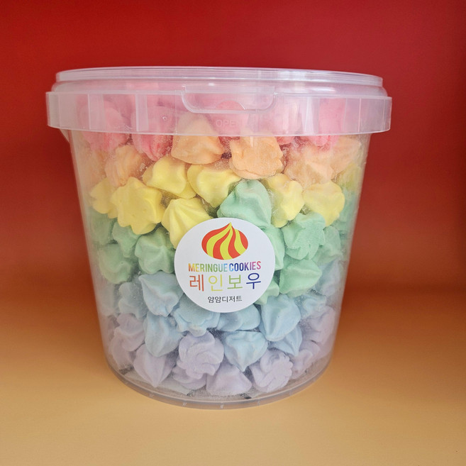 5L 초대용량 레인보우 머랭쿠키 소분용 벌크 맥주안주 수제쿠키 어린이집 유치원 간식 선물용 답례품 얌얌디저트, 1개, 5000L