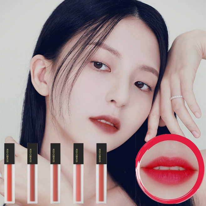 혀누닷컴 지속력좋은 벨벳 립틴트 예쁜 착색 촉촉한 입술 안지워지는 워터 레드 로즈 틴트, 시선엔딩, 1개