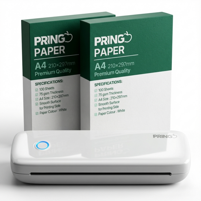 [휴대용 AI 감열 프린터세트] 블루투스 핸드폰 무선 오답노트 프린터기 프린트기 가정용, 1세트, 프린터기 풀세트 2번