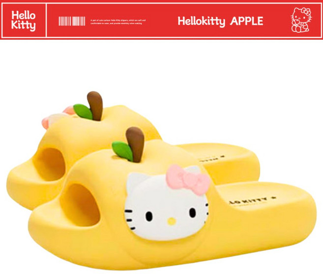 헬로키티 애플 사과 입체 슬리퍼 사무실 실내용 eva 미끄럼 방지 거실화