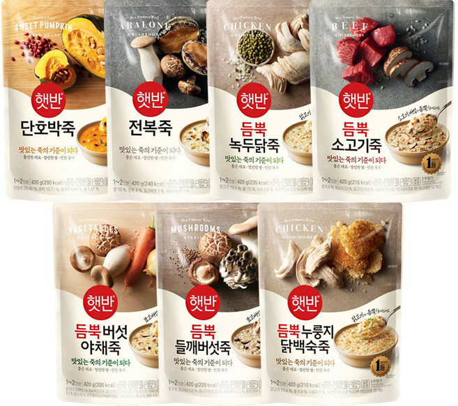 비비고죽 7종세트, 1개, 420g