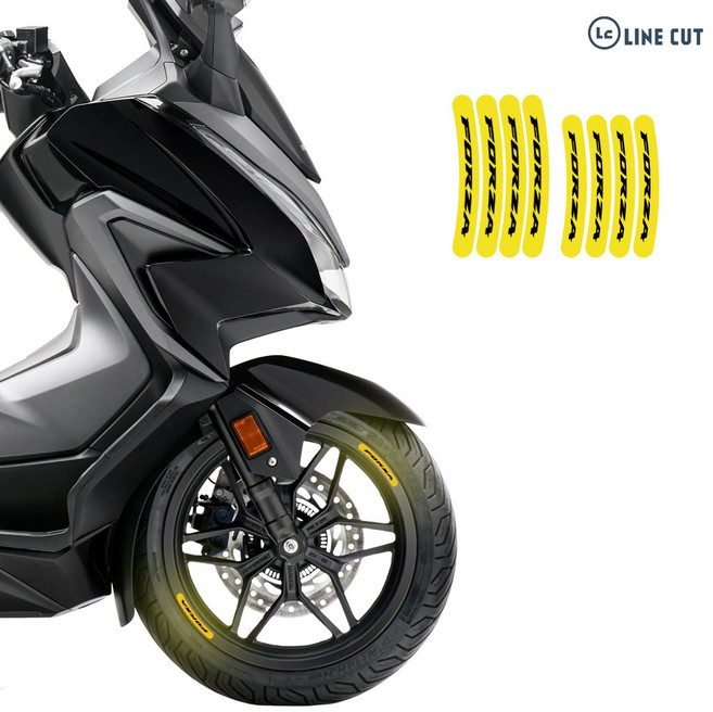 라인컷 혼다 포르자300 350 2018년-2026년 PNG 데칼 로고 휠스티커, 빨강, 1세트