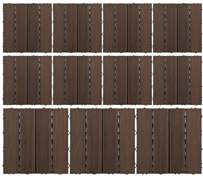 MMC 방수 PVC 셀프 시공 조립마루 프리미엄 데코타일 실내외 겸용 간편 설치 바닥 패널 층간소음 1세트, 11개, 브라운