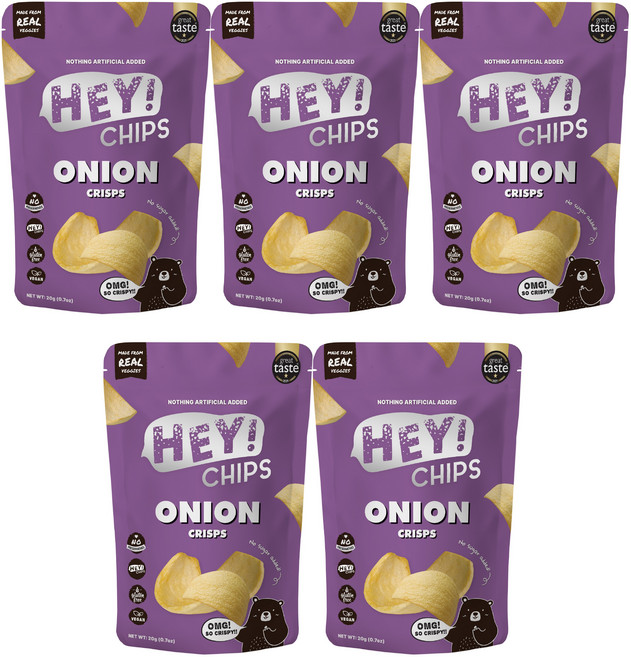 [헤이칩스] 프리미엄 야채칩 양파칩 비건 다이어트 간식, 5개, 20g
