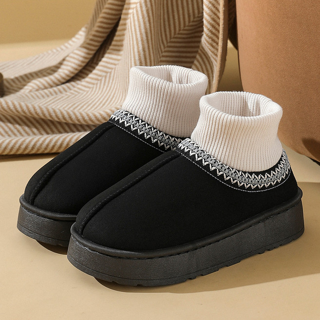 Beranmey 숏부츠 털신발 퍼안감 스웨이드 슬리퍼 방한화 겨울 앵클토시 실외화 슈즈