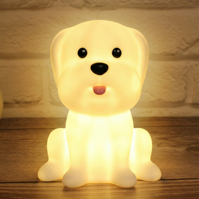 이지스홈 동물 무드등 미니 수면등 건전지타입, 강아지 화이트
