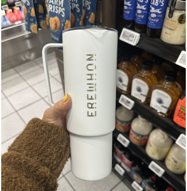 Erewhon 에러헌 텀블러 All Day Stainless Steel Cup w/ Straw 32oz, 1개, 946ml, 화이트