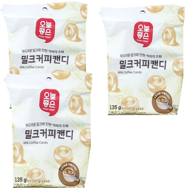 오늘좋은 밀크커피캔디, 3개, 135g