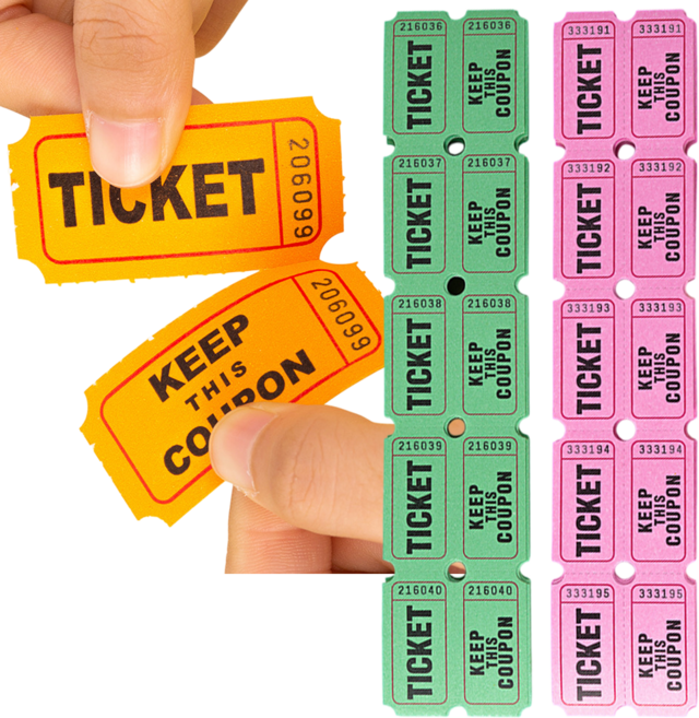 리치봄 게임 럭키드로우 행운권 경품 추첨권, 200매, 그린+핑크