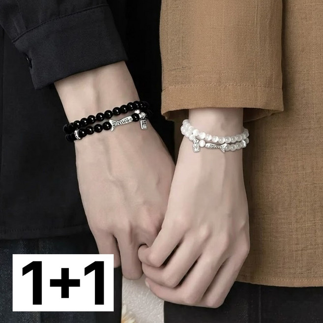 모에파1+1 커플 염주 팔찌 재물운 행운 우정 팔찌 남녀공용 팔찌 여자친구생일선물