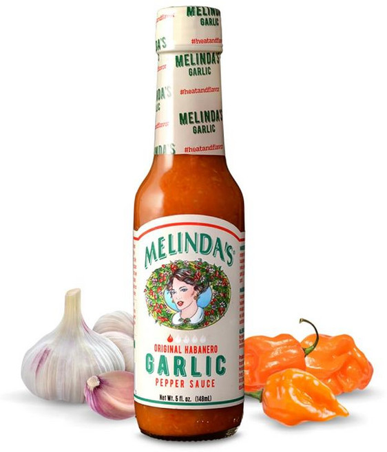 멜린다스 마늘 하바네로 핫소스 - 하바네로 고추 마늘 당근 양파로 만든 매운 소스 - 141g 1팩, 1개