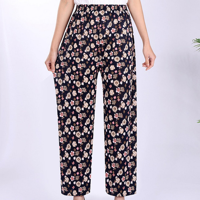 엘에이스 부인용 할머니 꽃무늬 나염 시원한 여름 일바지 꽃바지