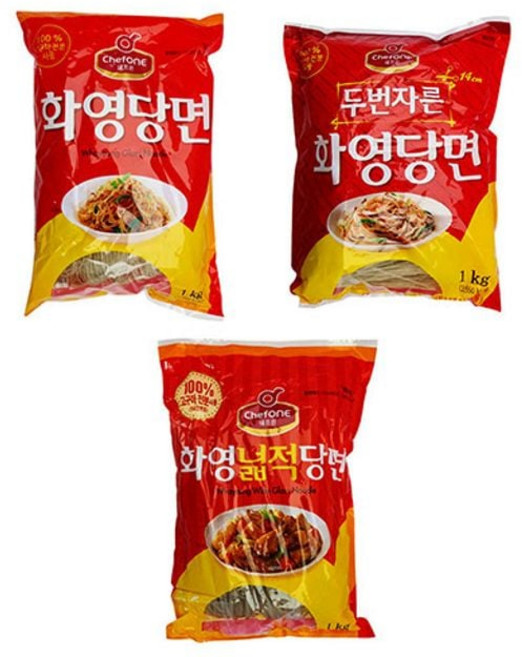 쉐프원 화영당면 넓적 당면 두번자른 1kg 잡채, 두번자른당면1kg, 1개