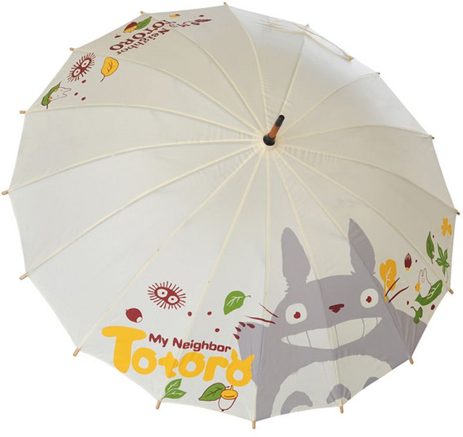 토토로 우산 자동 장우산 고양이 대형 지브리 우드 고급