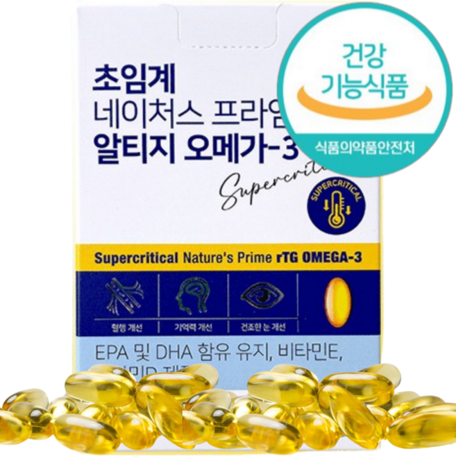 초임계 알티지 오메가3 rTG 캡슐 비타민E 식약청인정, 1개, 180정
