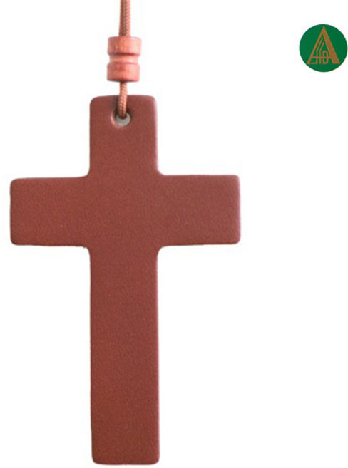 고급 가죽 십자가 - L 월넛, 목걸이, 1개