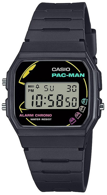 CASIO 卡西歐 Collection Pac-Man聯名男士聚氨酯腕錶 F-91WPC-1AJR