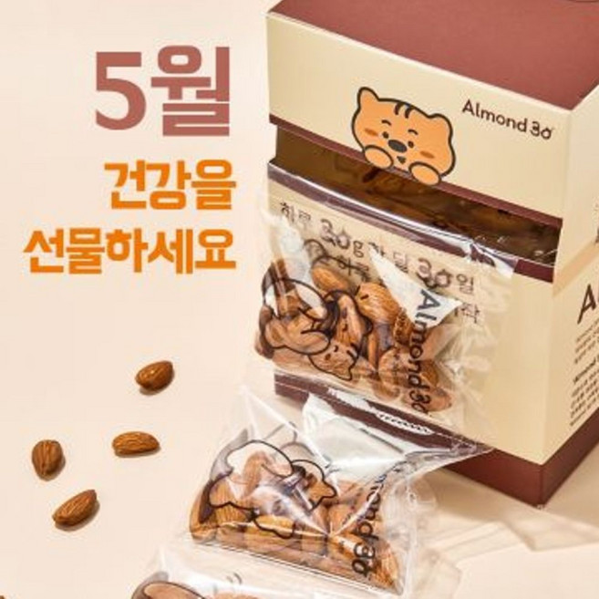 로스팅으로 직접 볶은 하루견과류 한달견과 아몬드 30일분, 30개, 30g