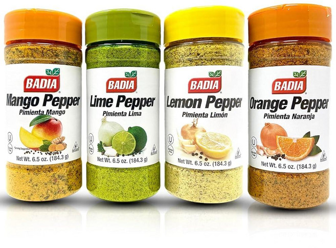 Aromatik 후추 가루 페퍼 바디아 시트러스 컬렉션 레몬 라임 오렌지 망고 고메 양념 및 향신료 아로마틱 박스에 요리 경험을 높여주는 프리미엄 1개 6.5온스, 다양성 1 (6.5 oz.), 4, 184.3g
