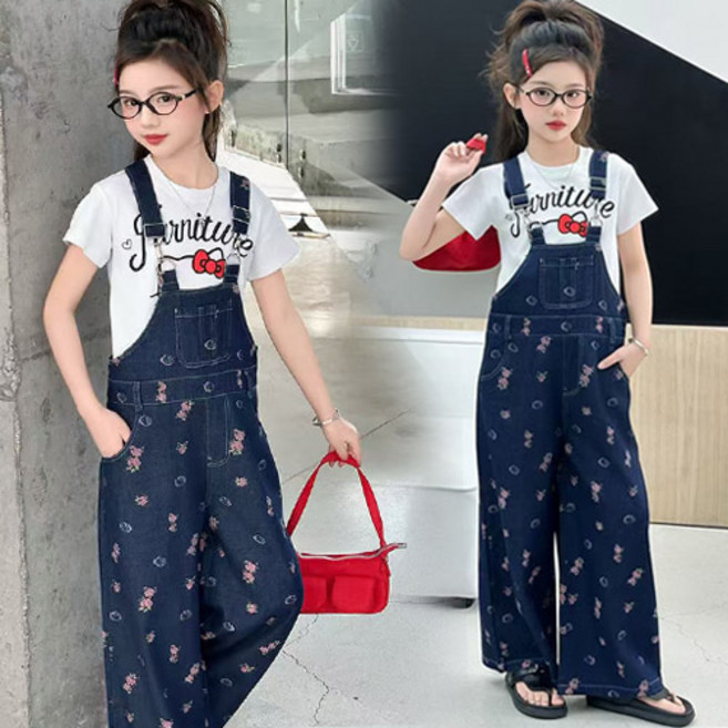 플라워멜빵 청바지(KF2503)