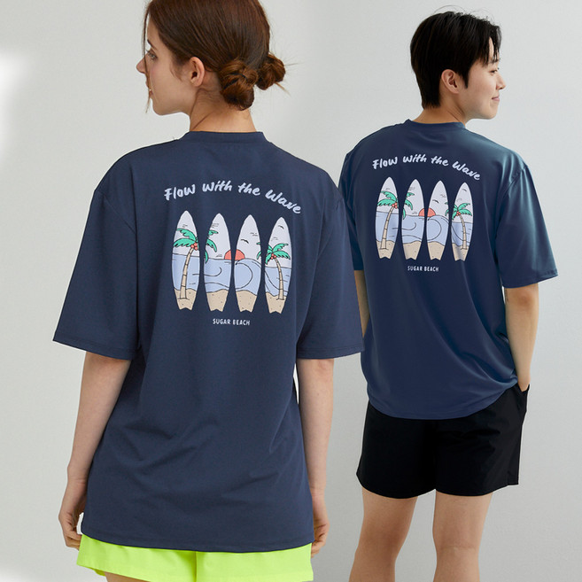 슈가비치 남여 공용 반팔 래쉬가드 상의 BH25-02 수영복