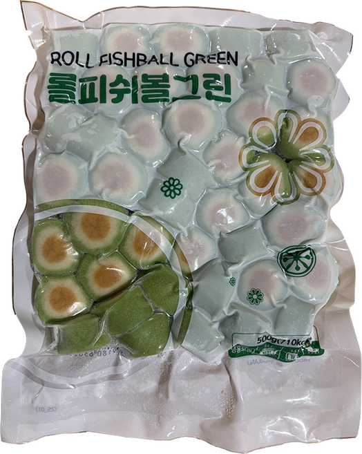 랜시 롤 피쉬볼 (그린) 어묵볼 마라랑 훠궈 어묵탕, 1개, 500g