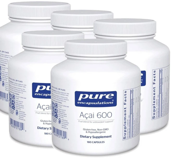 퓨어인캡슐레이션 아사이 600 블루베리 석류 크랜베리 함유 캡슐 Pure Encapsulations Acai 600, 5개, 180정 - 쿠팡