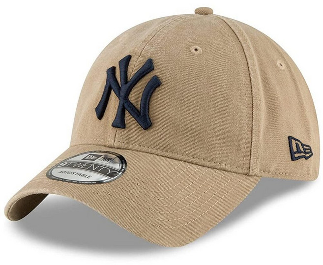 New Era MLB 카키 코어 클래식 9TWENTY 조절 가능한 모자 캡 프리 사이즈 Houston Astros. 201928, 뉴욕 양키스 카키