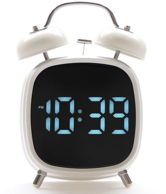 8무드 엄청 시끄러운 자명종 알람시계 스마트 LED 디지털 탁상시계, 화이트(white)