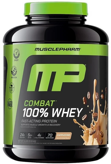 머슬팜 MusclePharm Combat 100% 유청 단백질 파우더 바나나 밀크 맛 분리 단백질로 빠른 회복 및 근육 증가 여성 남성용 고단백질 글루텐 프리 2.3kg, 머슬팜 바나나 - 쿠팡