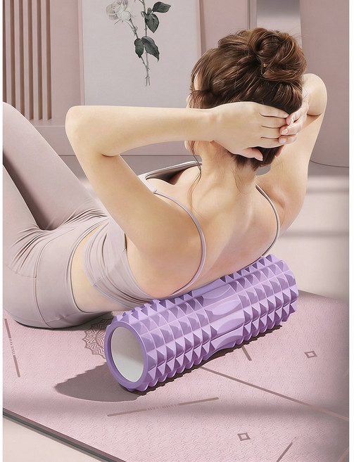 샤이닝포인츠 실내 운동기구 지압 마사지 미니 폼롤러, 1개, 토란색