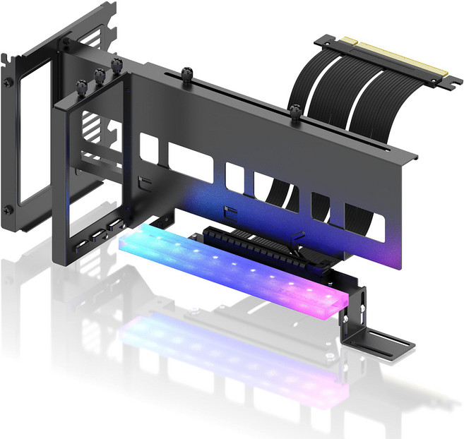 EZDIY-FAB RGB PCIe4.0 GPU ARGB 5V LED PCIe 4.0 X16 Gen4 17cm 새로운 수직 브래킷 수직 그래픽 카드 홀더 3핀 라이트 동기화
