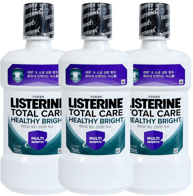 리스테린 토탈케어 헬씨브라이트 750ml X 3개