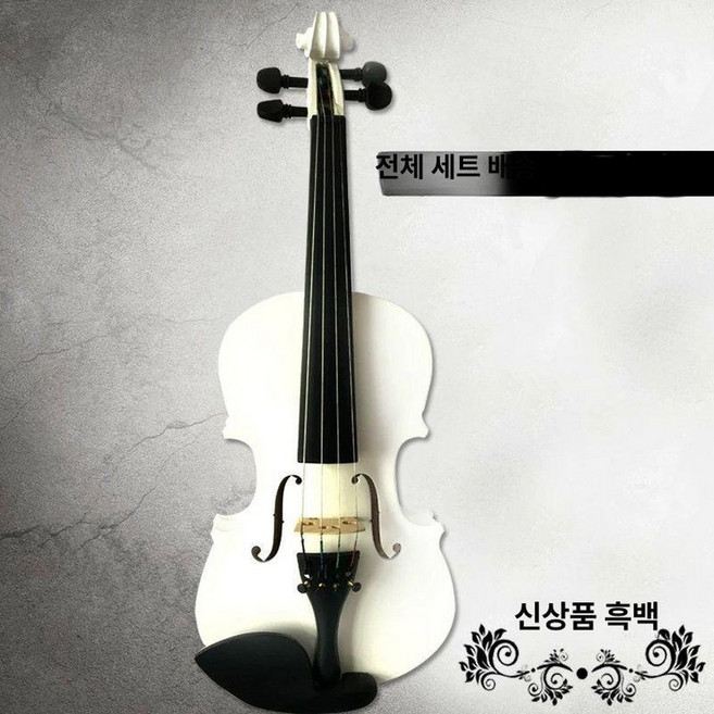 리리아누 유아바이올린 어린이바이올린 바이올린세트, 1개, 기본 색상, 4/4 블랙앤화이트