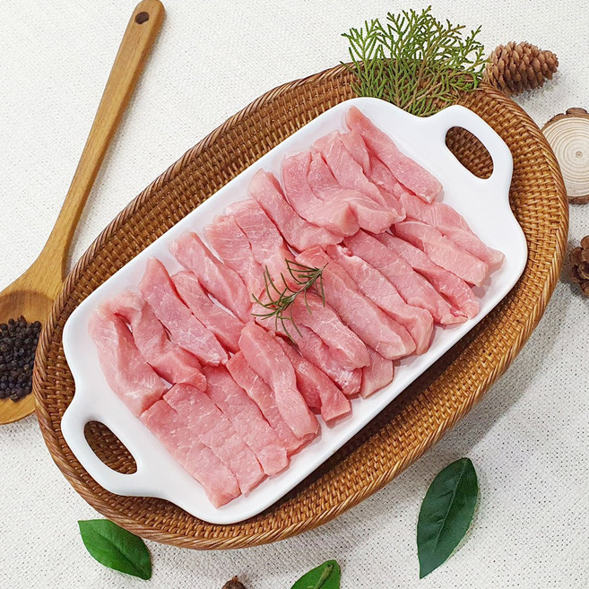 [당일출고] 한돈 삼겹살 목살 벌집삼겹살 꽃삼겹살 돼지껍데기 돼지등심 앞다리살 뒷다리살 목살 오겹살, 1개, 한돈 돼지등심 (탕수육용) 300g