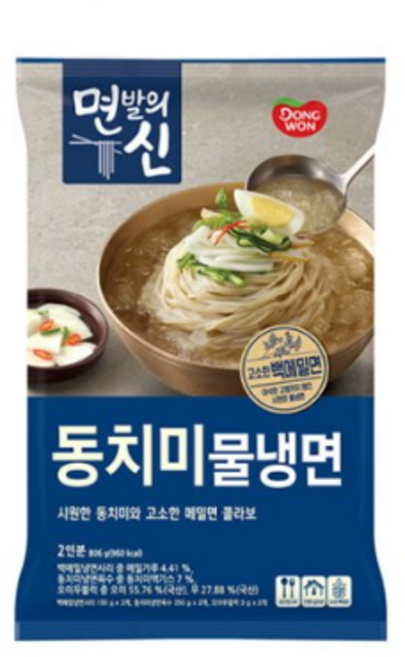 동원 면발의신 동치미물냉면, 806g, 20개