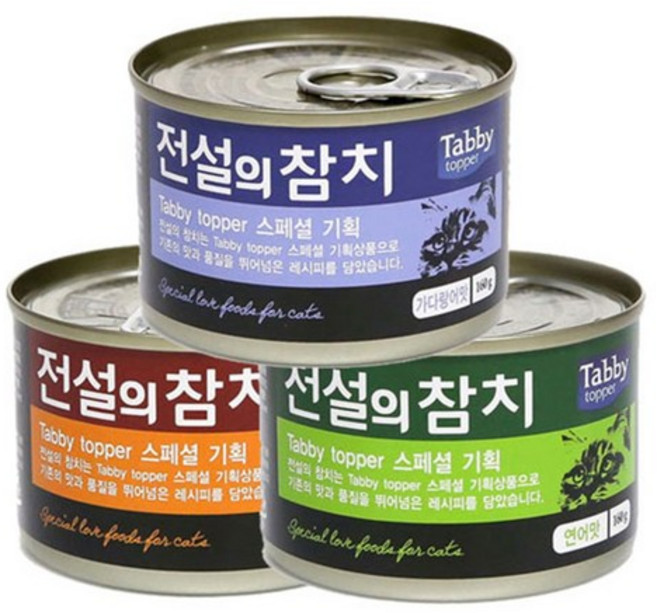 태비탑퍼 전설의 참치 고양이캔 생선 160 g, 연어맛, 24개, 160g