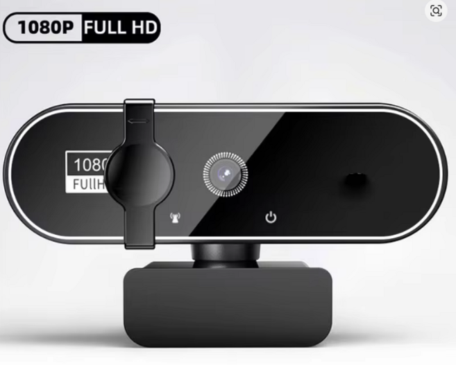 내장형 마이크가 있는 1080P 풀 HD 웹캠 - 비디오 녹화 회의에 이상적인 PC 노트북용 USB 자동 초점 카메라, Black