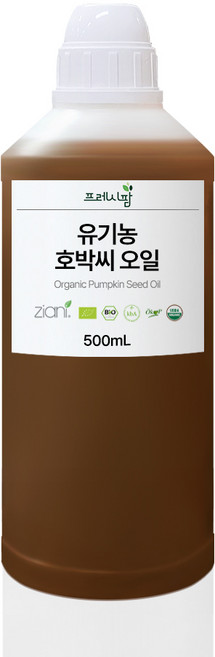유기농 호박씨 오일 냉압착 비정제 펌킨씨드, 500ml, 500ml, 1개