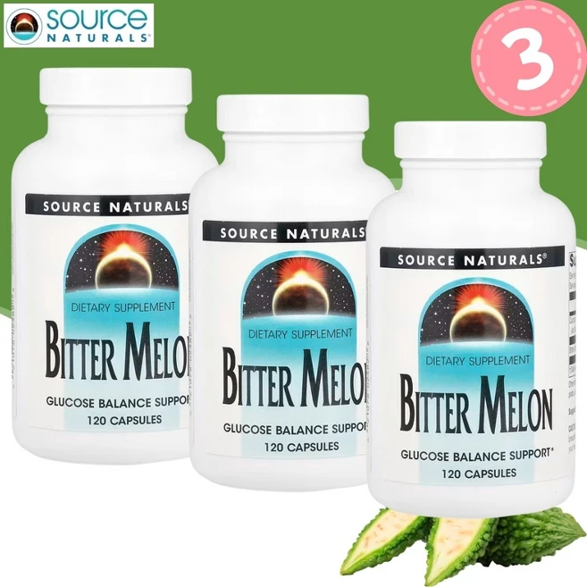 소스내추럴스 BitterMelon 비터멜론 여주추출물 120캡슐 3개, 120정 - 쿠팡