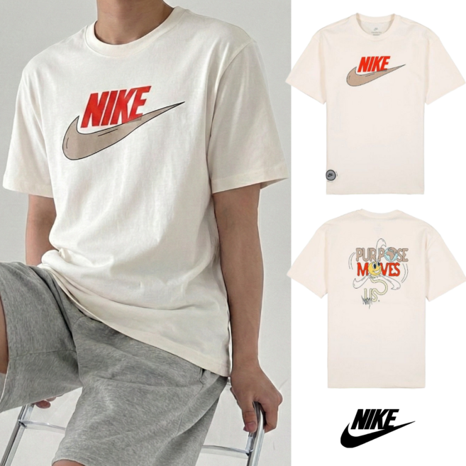 [당일발송] 나이키 NIKE 남녀공용 반팔티 반팔 티셔츠 프린팅 로고 오버핏 숏슬리브