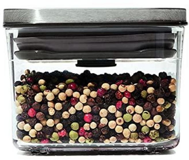 OXO 스틸 팝 커피 컨테이너 스쿱 포함 1.7쿼트 커피 차 등 보관용, 0.4 QT/0.4 L, 0.4 QT/0.4 L, 1개