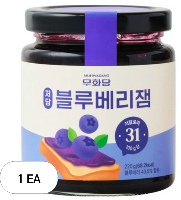 무화당 저당 블루베리잼, 220g, 1개