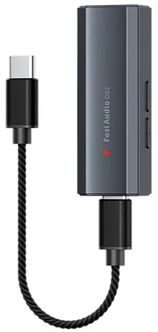 Fosi Audio DS2 그레이 휴대용 앰프 DAC 밸런스드 Hifi 오디오 디코더 + Type-C 케이블, 01 DS2