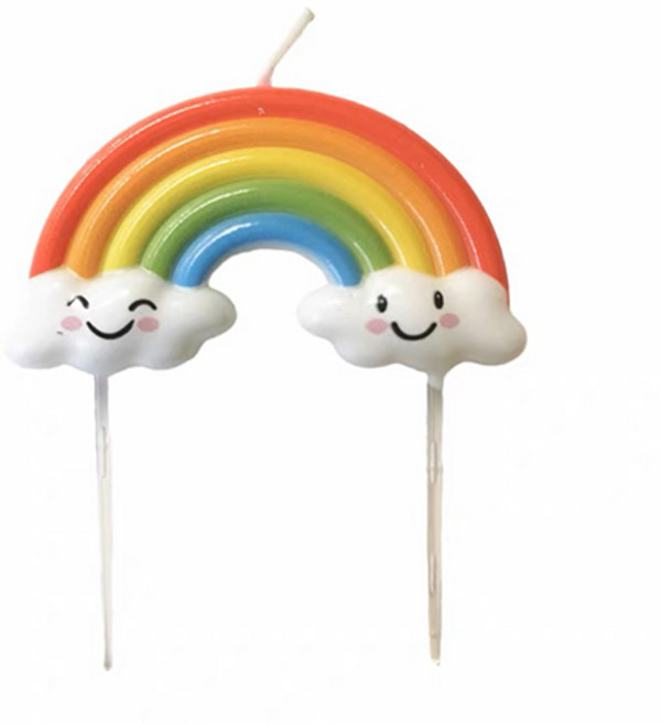 기억의소품 무지개 구름 생일초 케이크초, 3팩, 11g