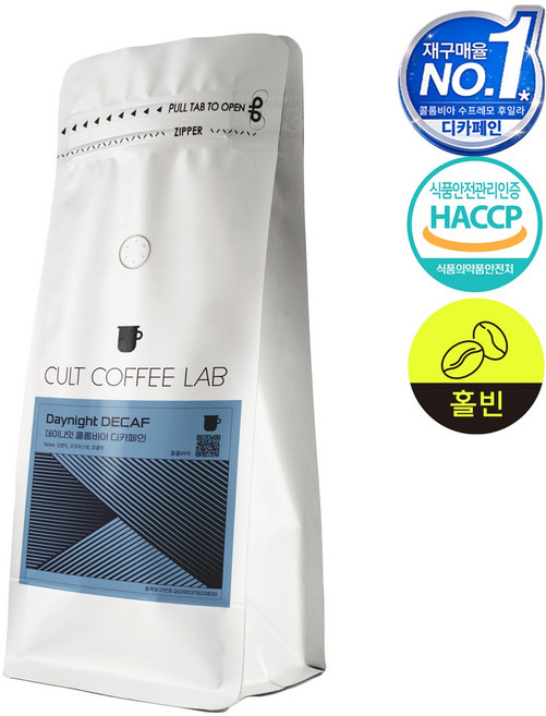 컬트커피랩 디카페인 콜롬비아후일라 슈가케인 너티초코 카라멜 데이나잇 싱글오리지 원두, 홀빈(분쇄안함), 1kg, 1개